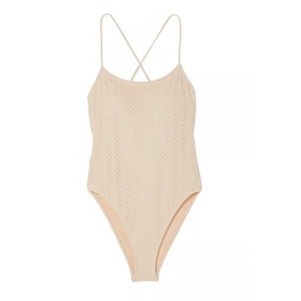 New! Victoria's Secret Swim Scoop Lace-Up Back One Piece Swimsuit 47072